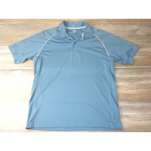 Alo Cool Fit Polo Shirt Mens M Blue Wicking Breathable Athletic Performance